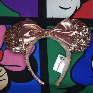 Disney Parks Rose Gold Minnie Ear Headband